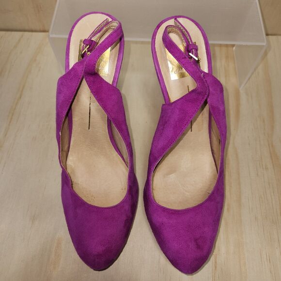 Dolce Vita Bambi Slingback Suede Pumps Magenta Heel Shoe Women 9 - Picture 4 of 9